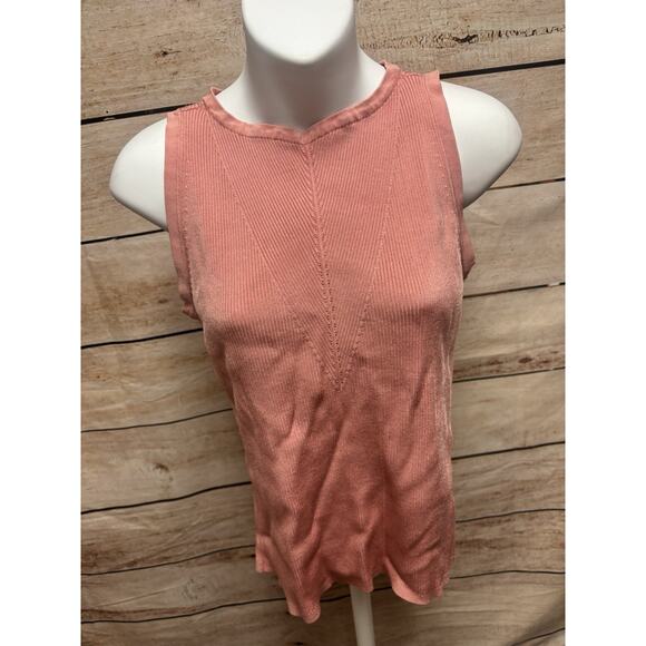 White House Black Market Blouse Womens Size Medium Coral Sleeveless Shirt - Picture 11 of 13